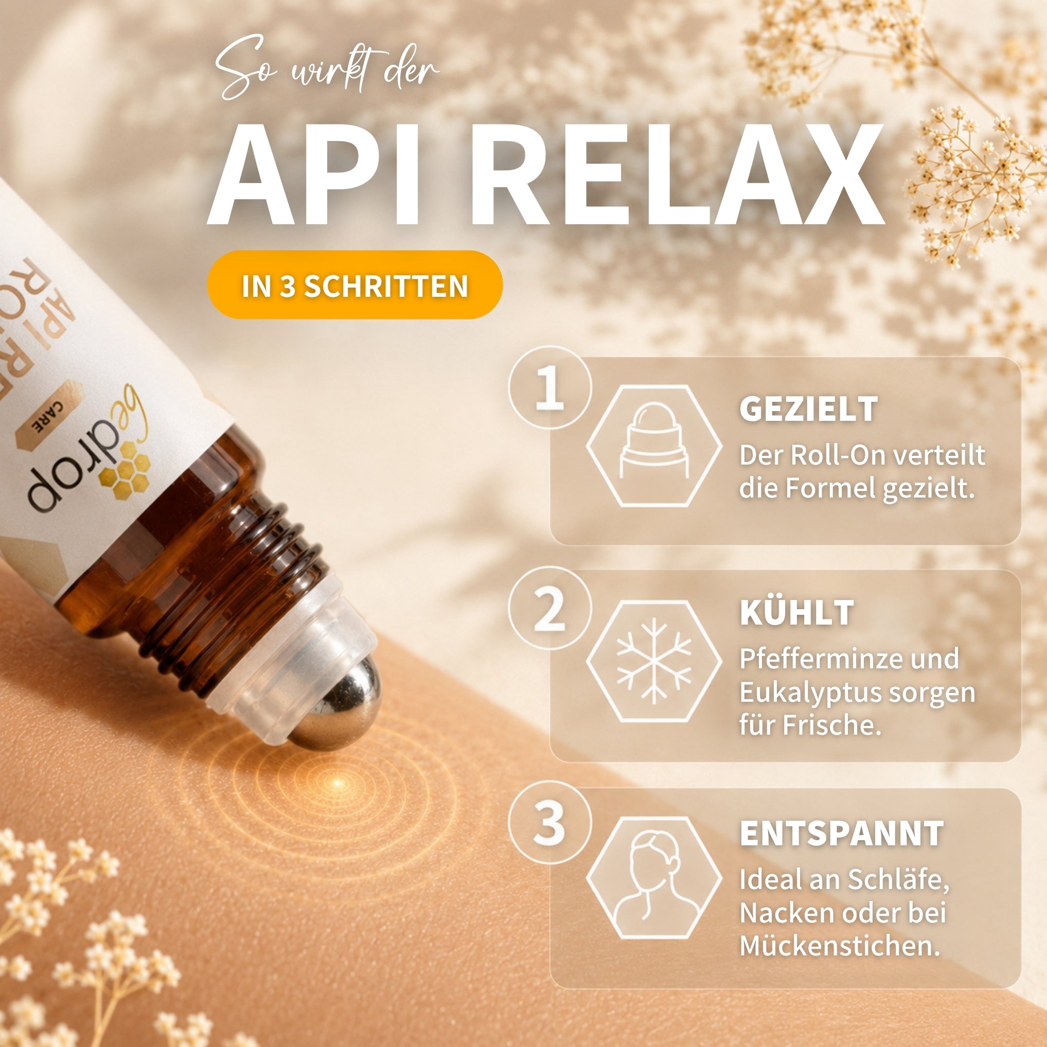Bienengift Relax Set: Bee Cream + Api Relax Roll On für kühlende Entspannung