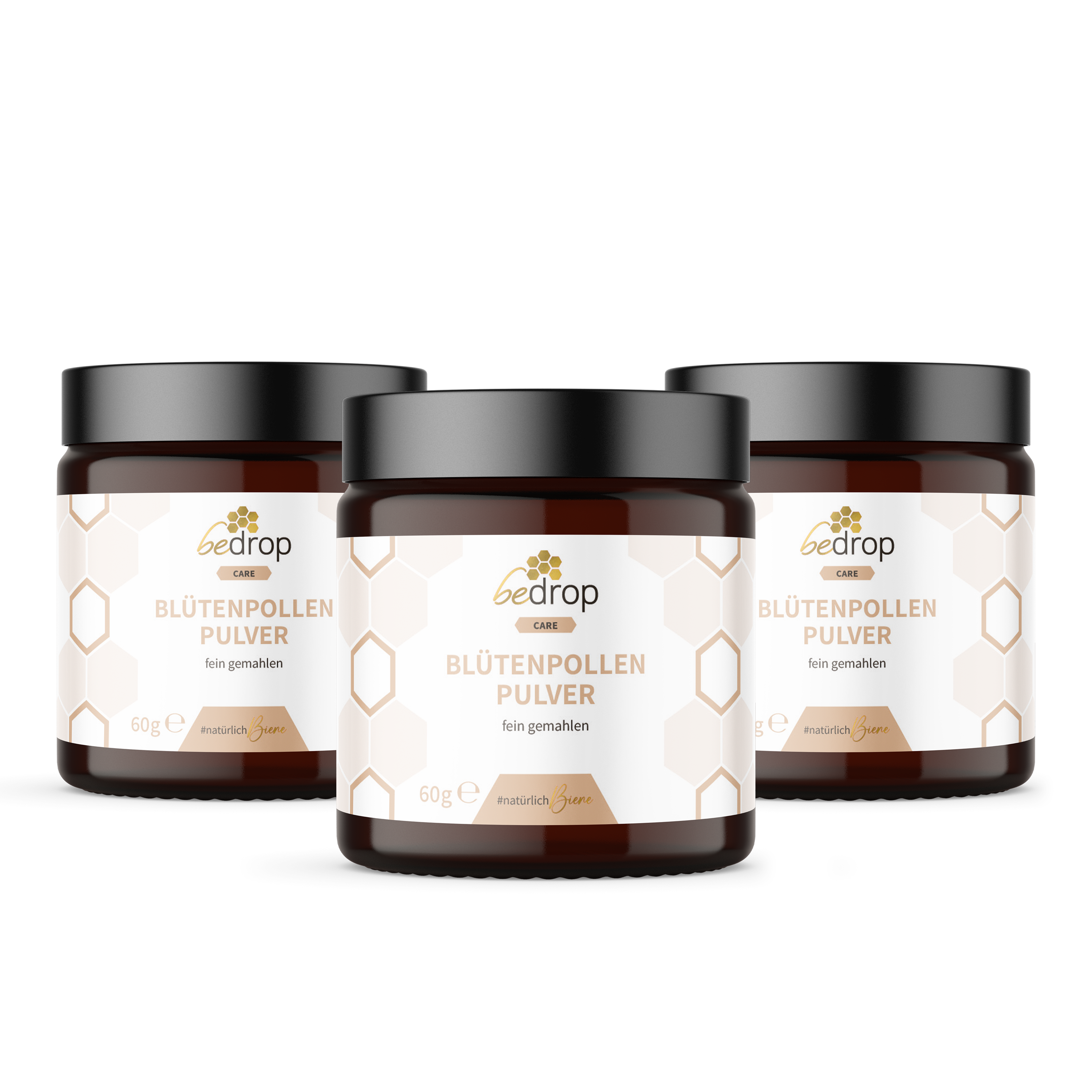 Vorteilsset: 3x Blütenpollenpulver / Bienenpollen - 60g (Blütenpollen gemahlen) im 3er Set