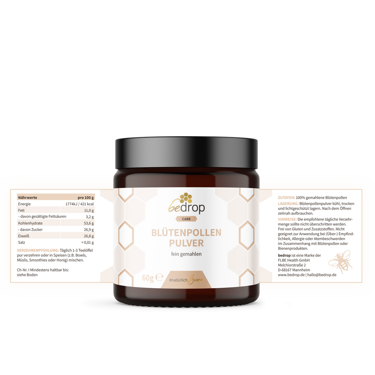 Blütenpollenpulver / Bienenpollen - 60g (Blütenpollen gemahlen)