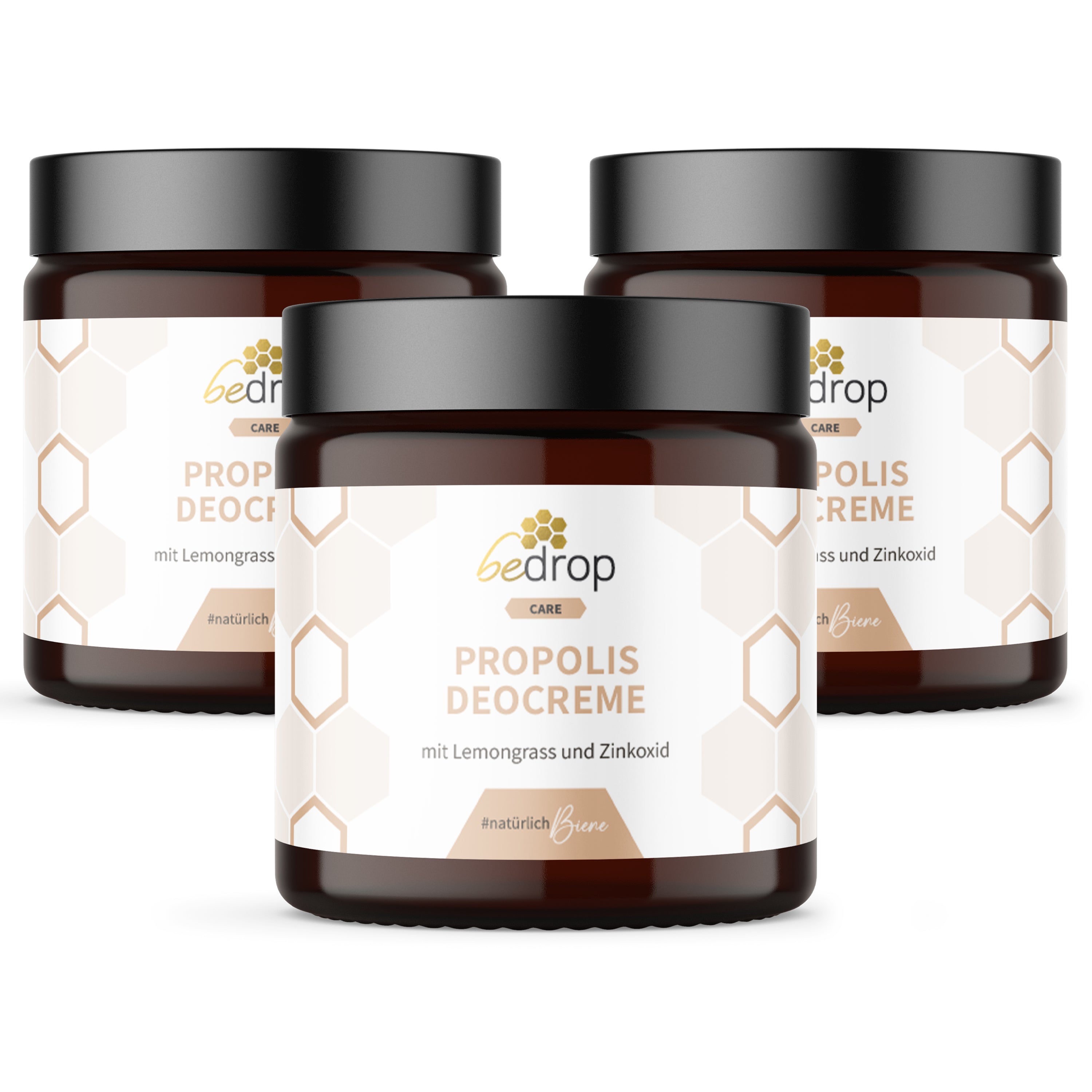 Vorteilsset: 3x Propolis Deocreme / Festes Deo mit Lemongrass - 30ml im 3er Set