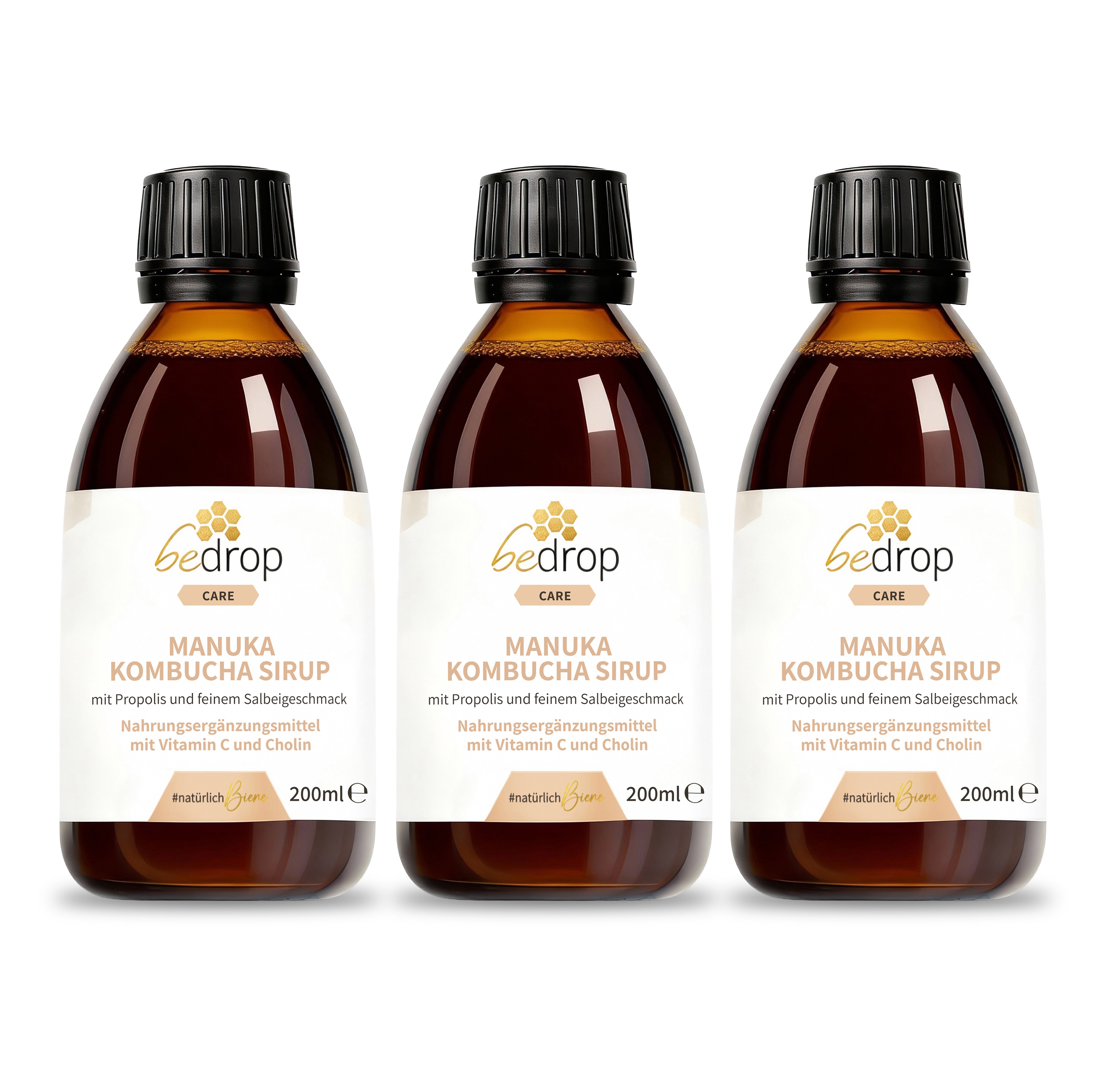 Vorteilsset: 3x Manuka Kombucha Sirup mit Propolis & feinem Salbeigeschmack - 3x 200ml