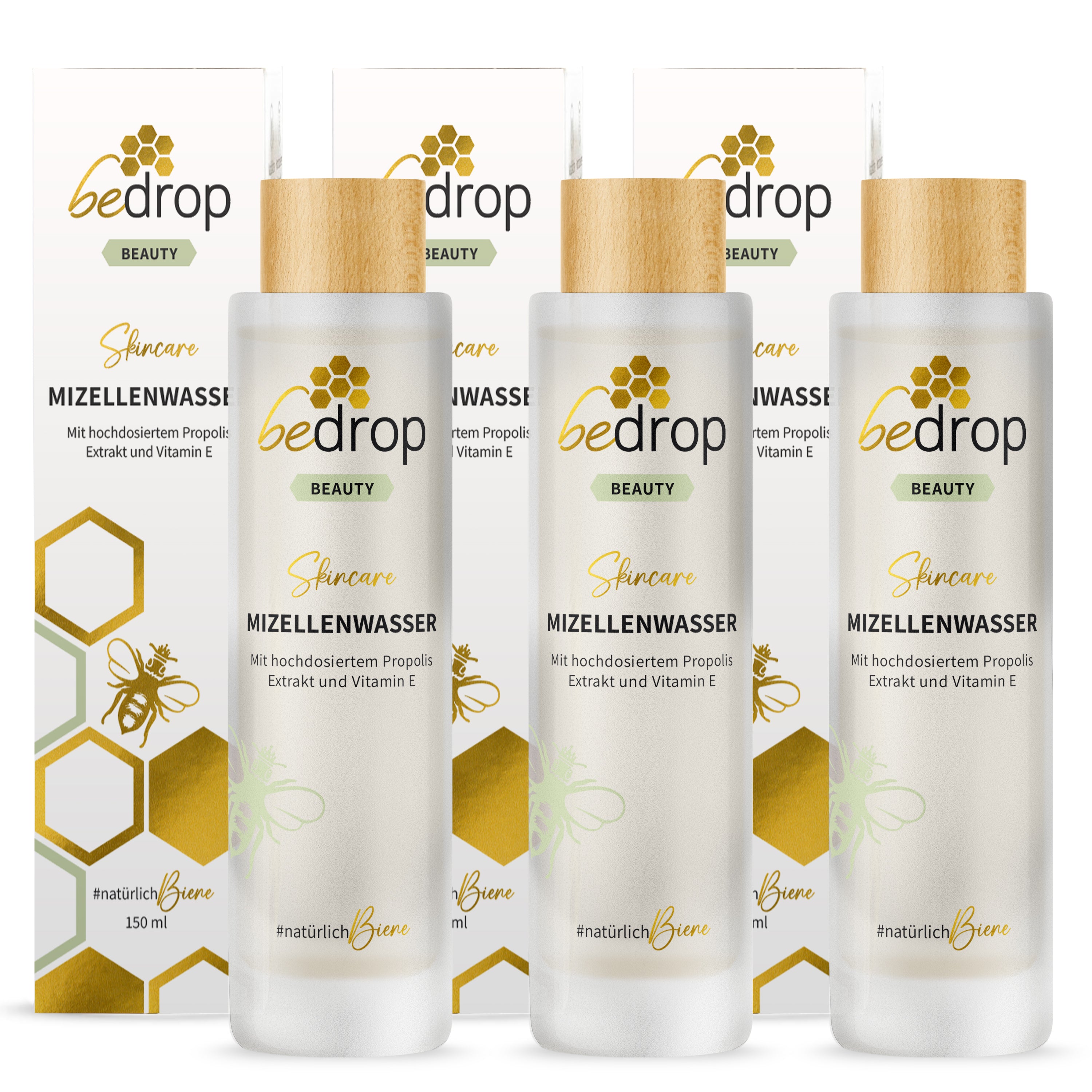 Vorteilsset: 3x MIZELLENWASSER / TONIKUM mit hochwertigem Propolis Extrakt - 3x 150ml