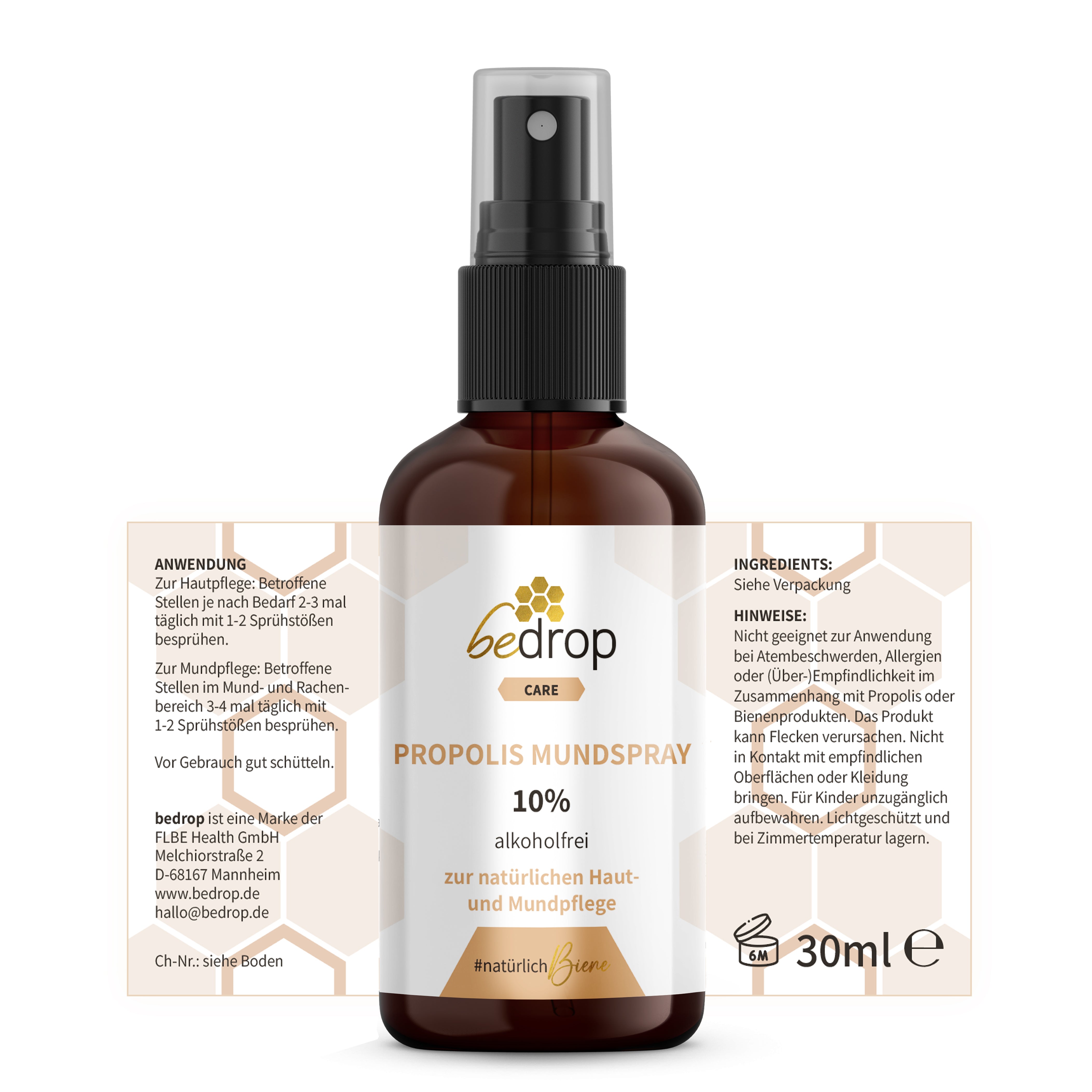 Vorteilsset: 3x Propolis Tinktur Mundspray (alkoholfrei & wasserlöslich) - 30ml im 3er Set