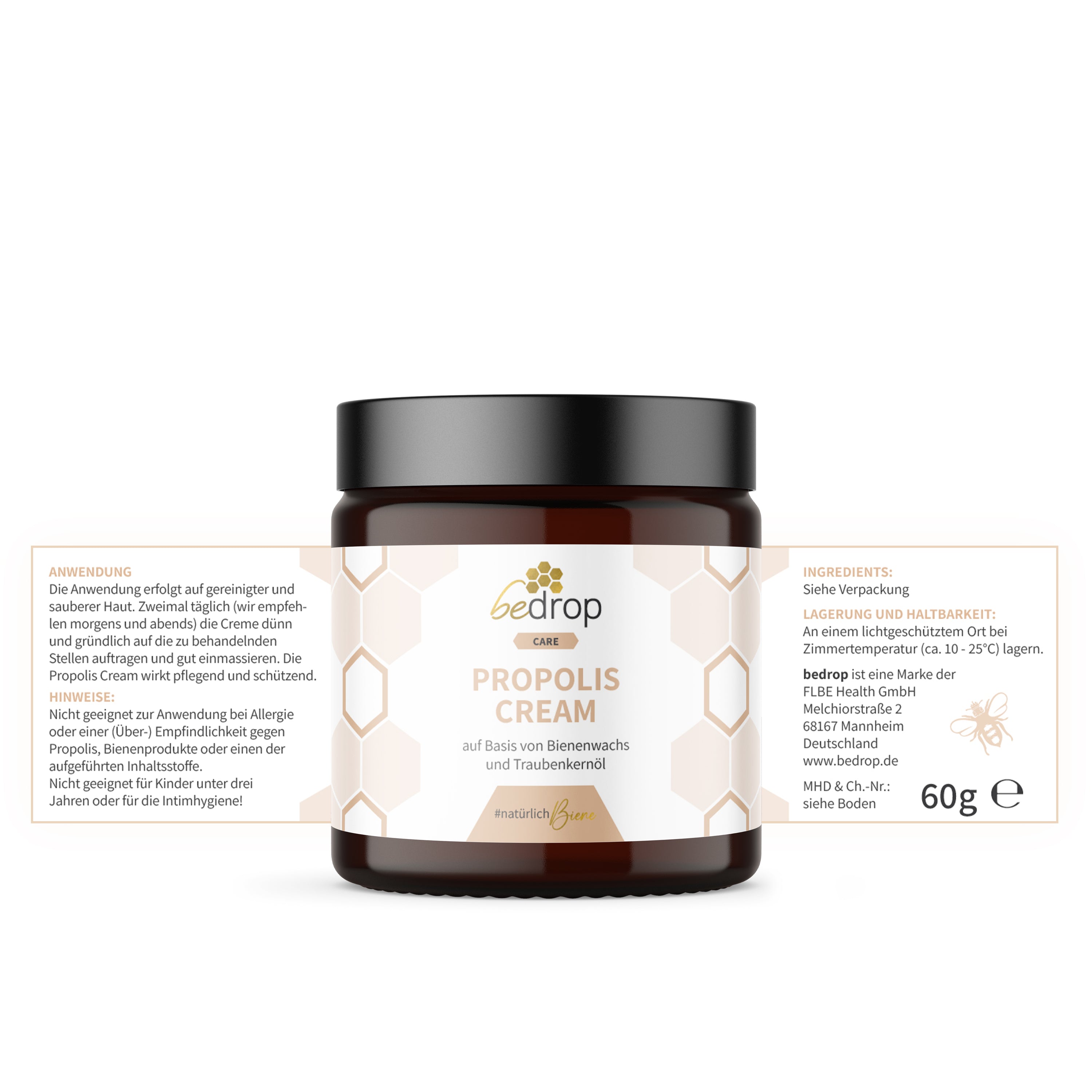 Vorteilsset: 3x Propolis Cream - hochdosierte Propolis Creme mit Bienenwachs & Traubenkernöl im 3er Set