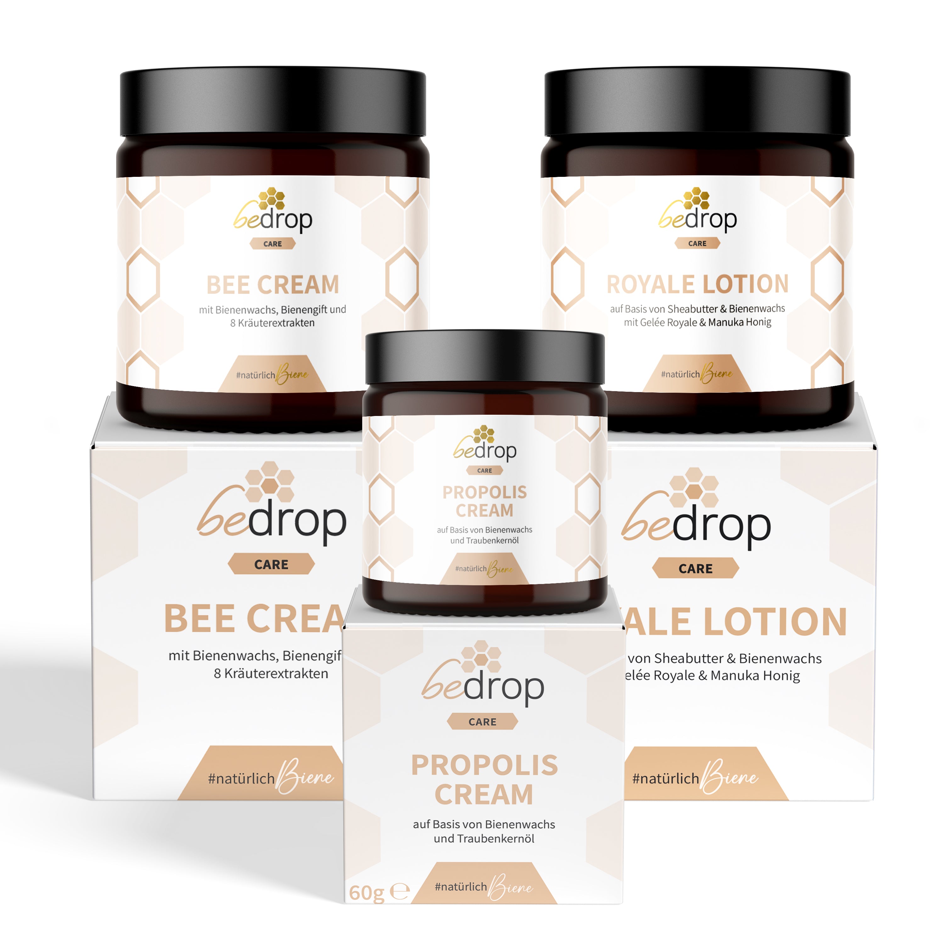 Hautpflege-Set | Bee Cream (Bienengiftsalbe) + Propolis Cream (Propolis Salbe) + Royale Lotion (Körperlotion)