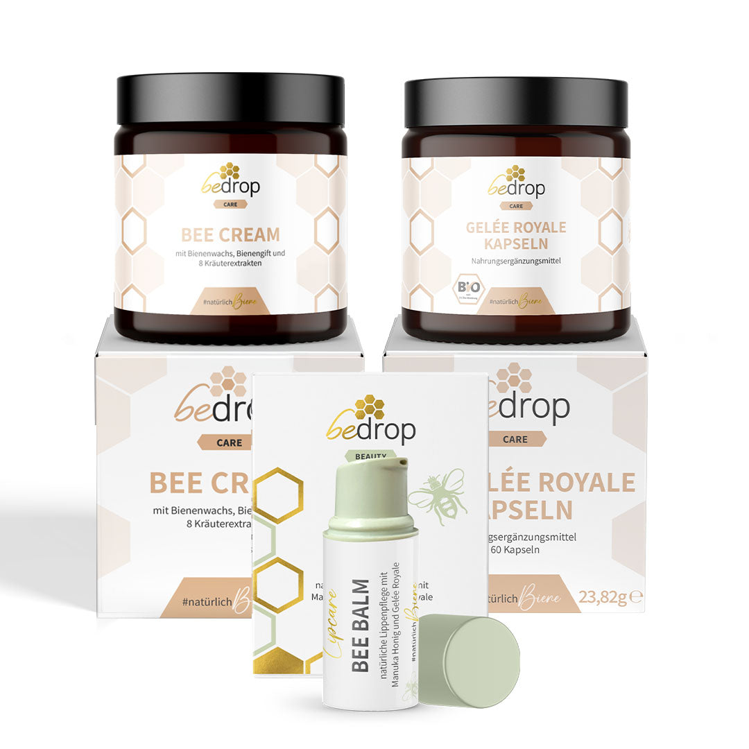 Wohlfühlset (groß)| Bee Cream (Bienengiftsalbe) + Gelée Royale Kapseln + BeeBalm