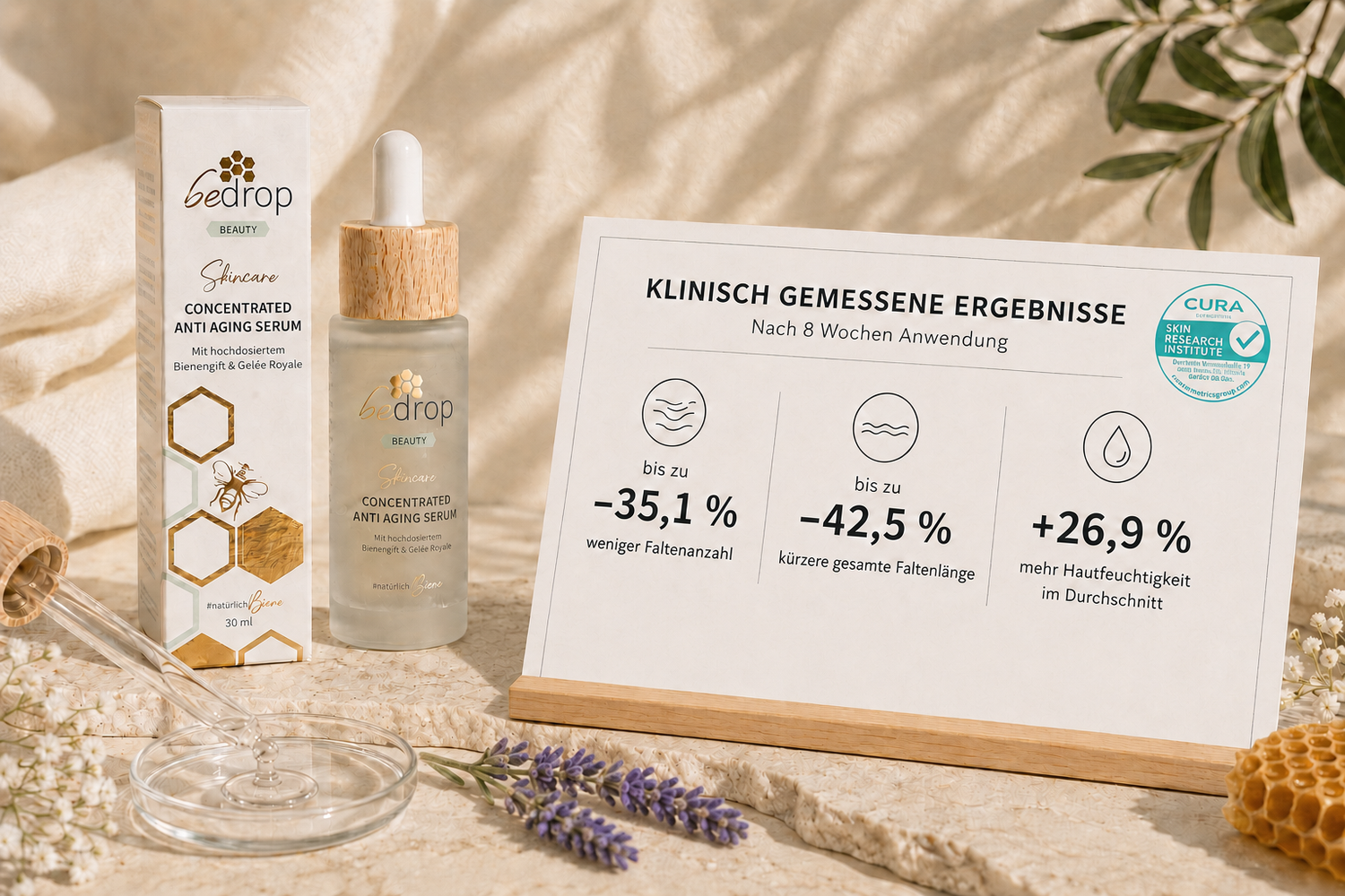 Falten, Feuchtigkeit, Elastizität: Das hat die Studie zu unserem Serum gemessen