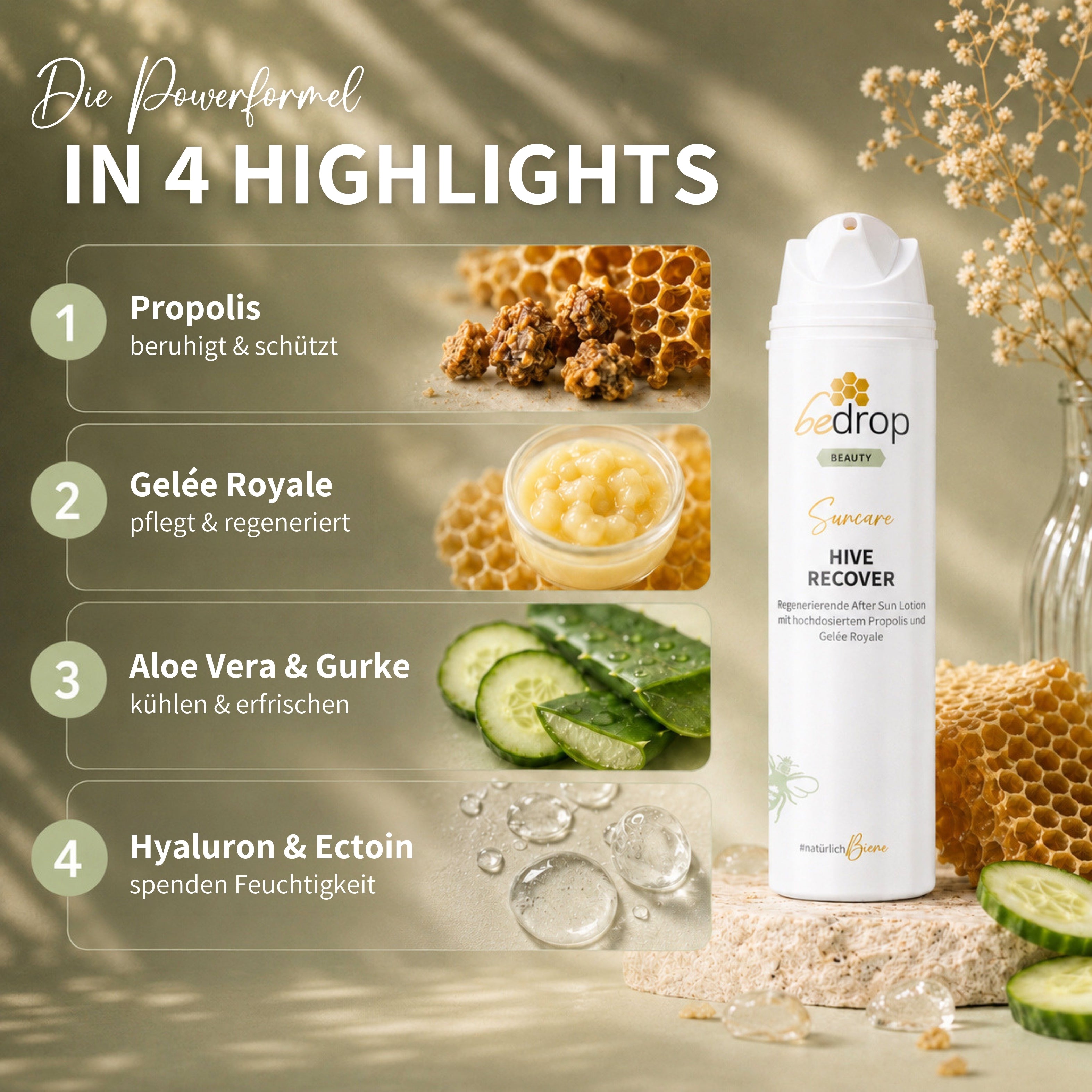 Vorteilsset: 6x HIVE RECOVER - regenerierende After Sun Lotion mit hochdosiertem Gelée Royale & Propolis - 200ml