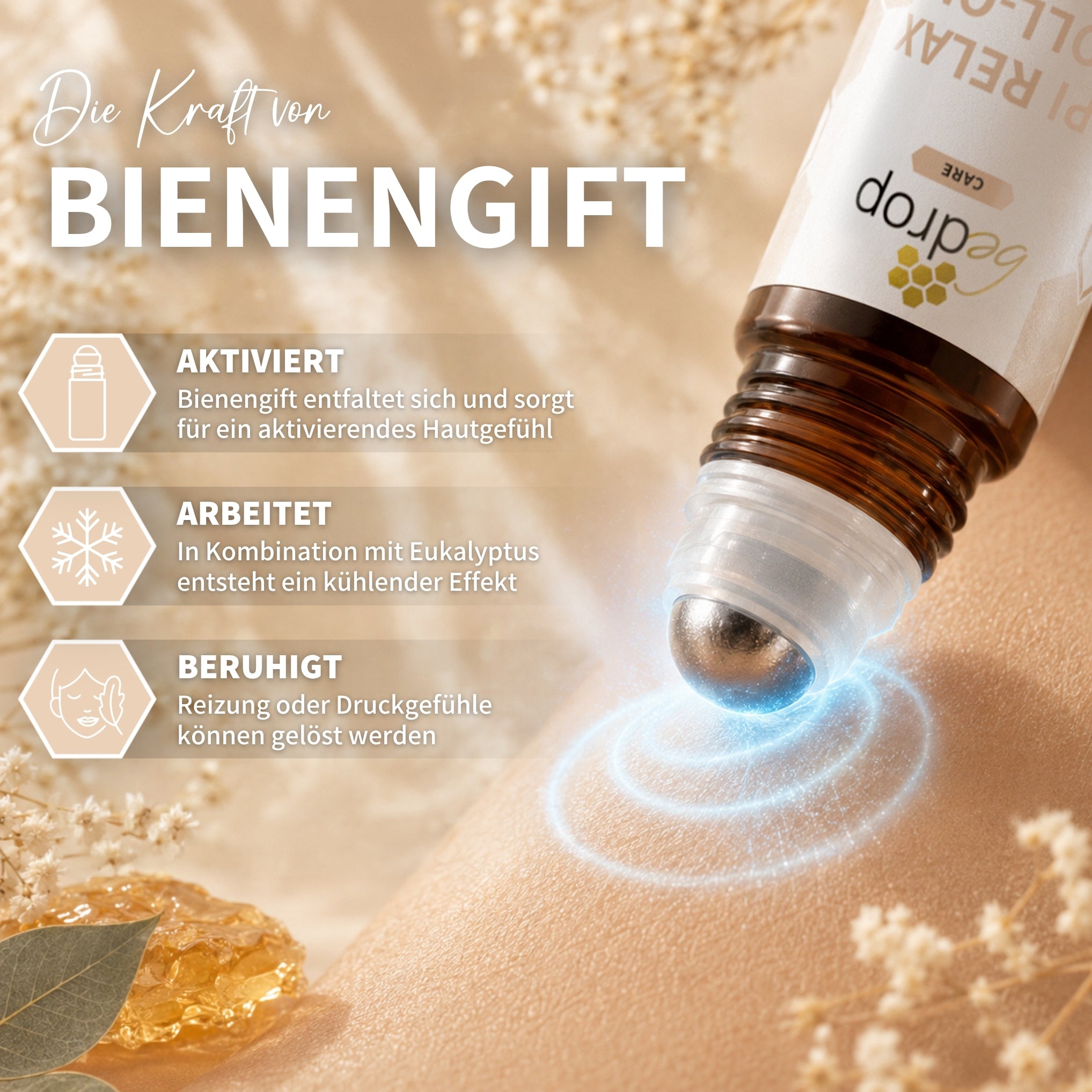 Bienengift Relax Set: Bee Cream + Api Relax Roll On für kühlende Entspannung