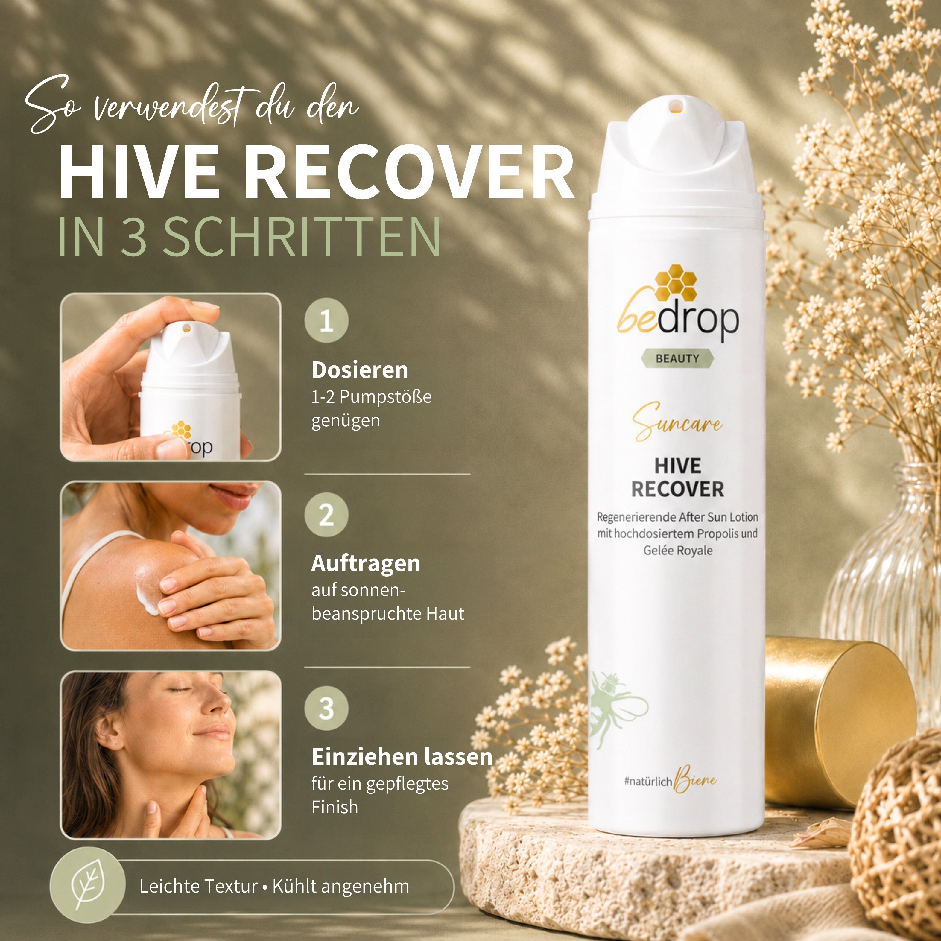HIVE RECOVER - regenerierende After Sun Lotion mit hochdosiertem Gelée Royale & Propolis - 200ml