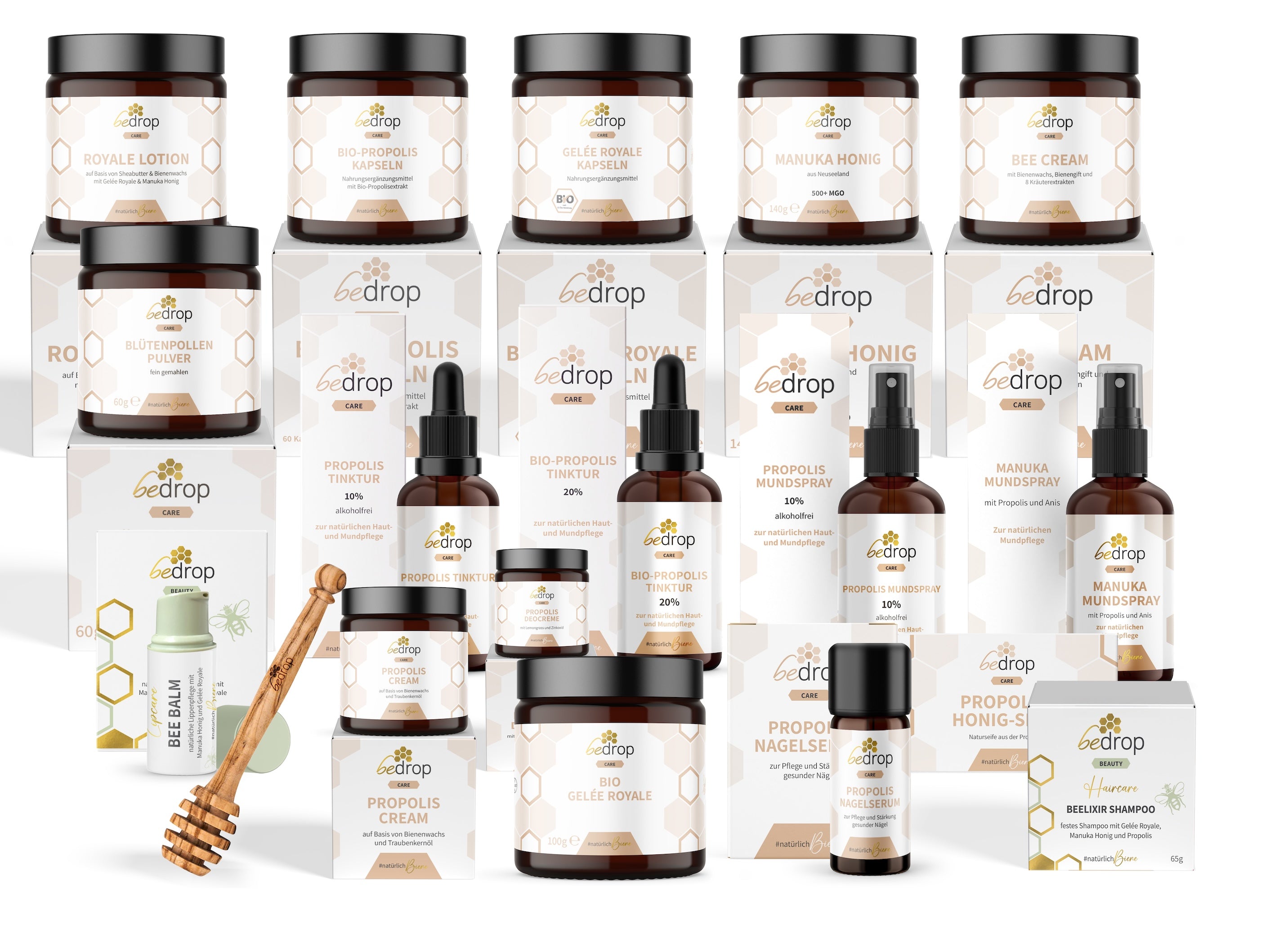 All-in-One-Set | Propolis + Gelée Royale + Manuka Honig + Bee Cream + Lotion + Seife + Bee Balm + Deo + Shampoo