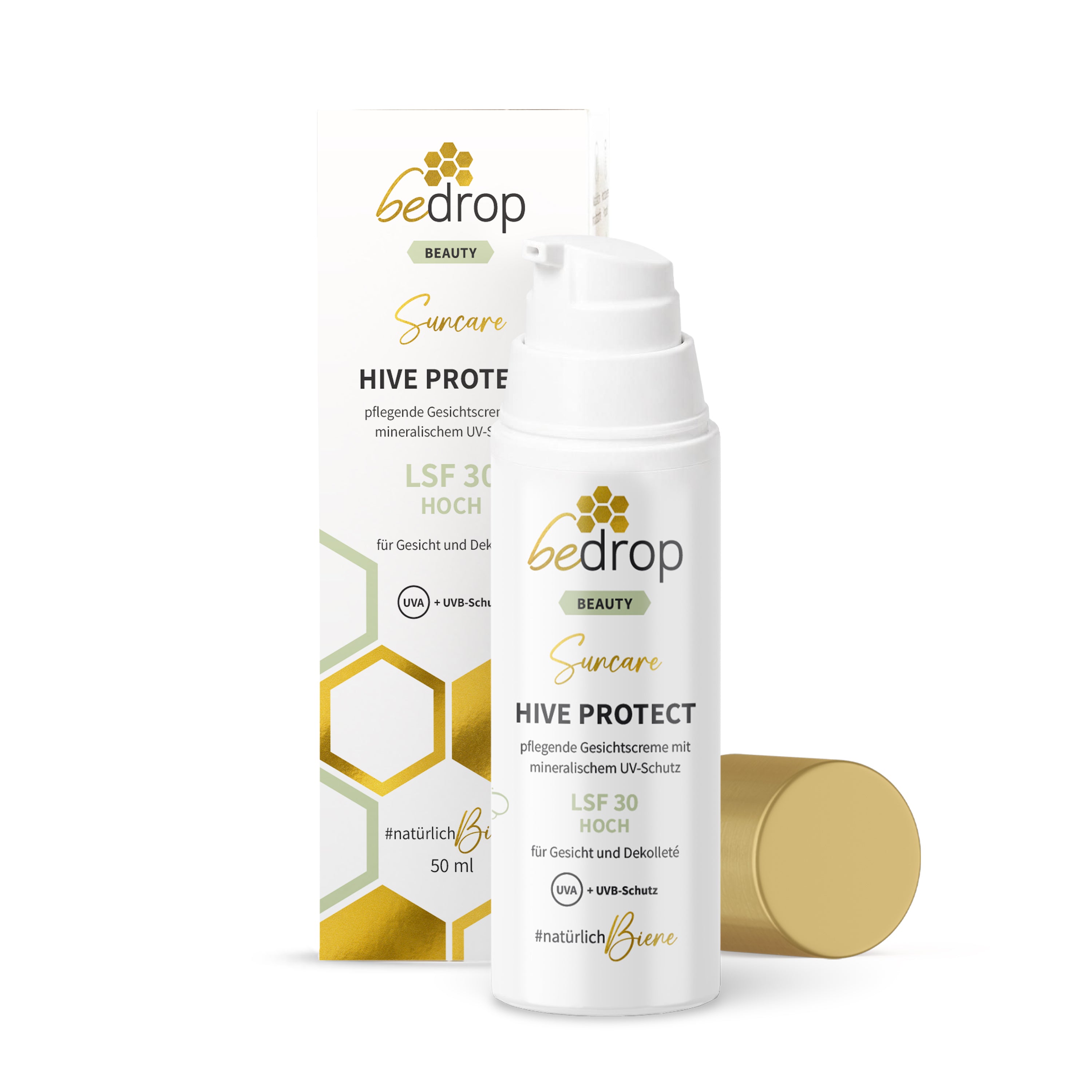 HIVE PROTECT LSF 30 - Sonnencreme für Gesicht & Dekolleté mit mineralischem UVA & UVB-Schutz  - 50ml