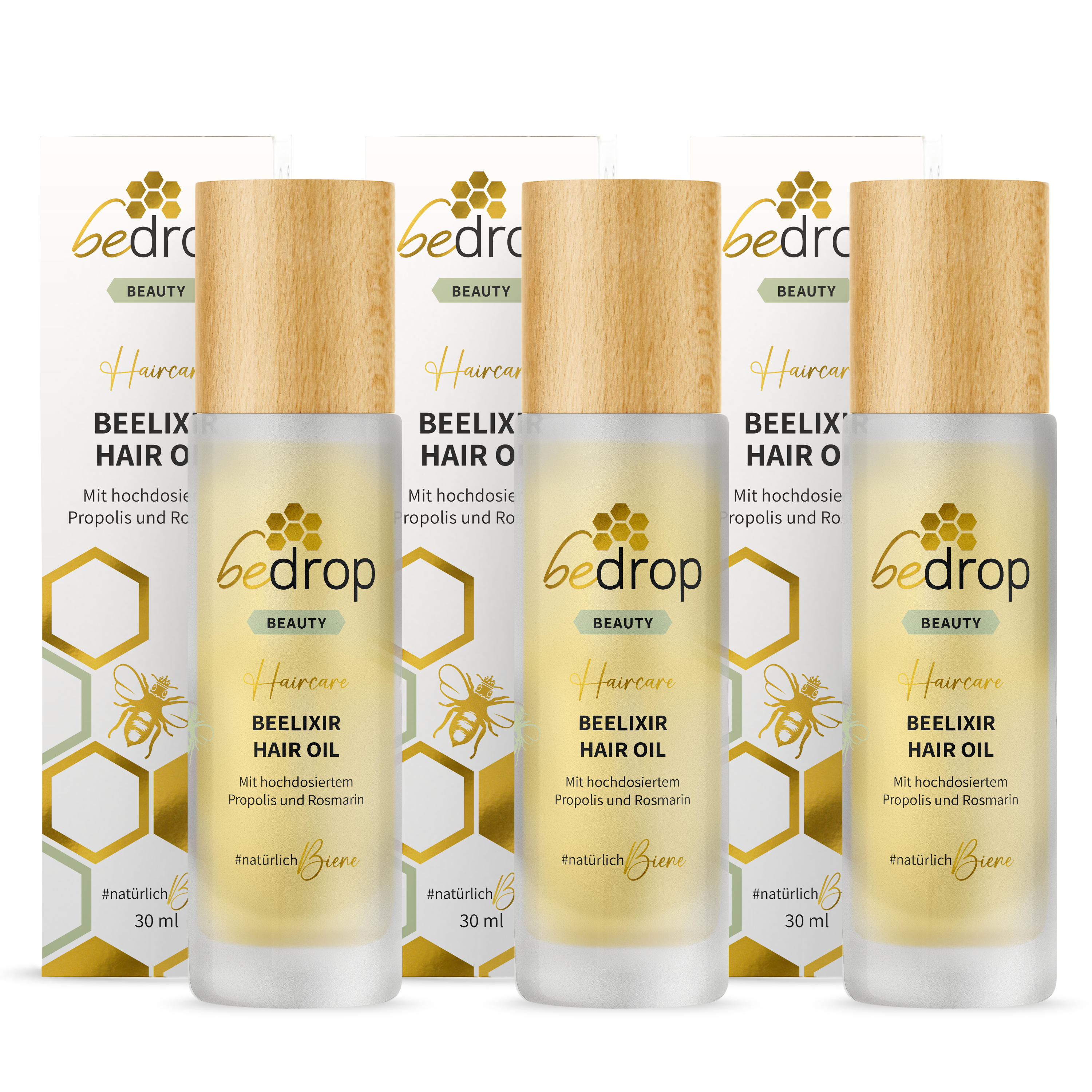 Vorteilsset: 3x BEELIXIR HAIR OIL / Haaröl mit Manuka Honig, Propolis und Rosmarinextrakt - 30ml