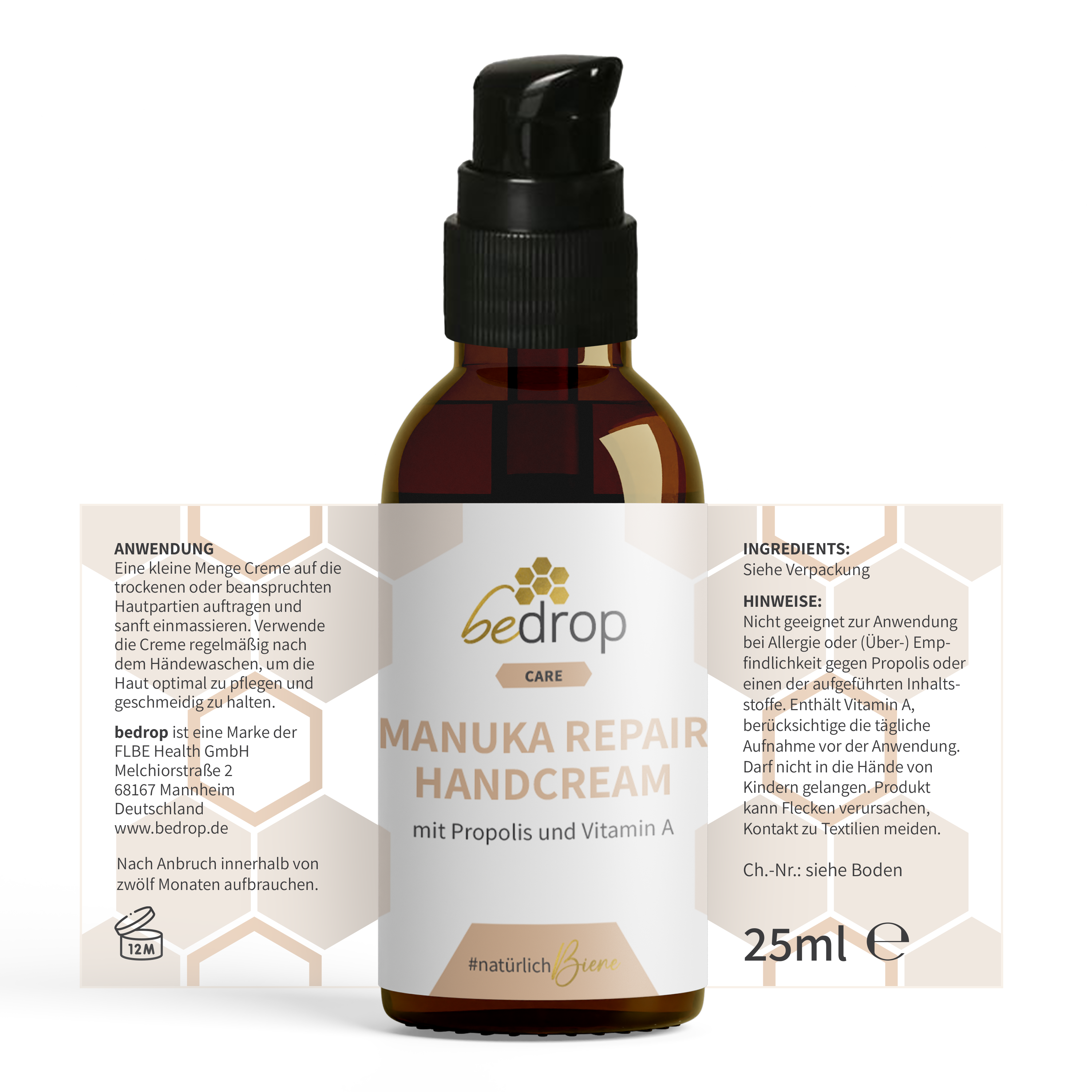 Vorteilsset: 3x Manuka Repair Handcream / Handcreme mit Manuka Honig, Propolis und Vitamin A  im 3er Set