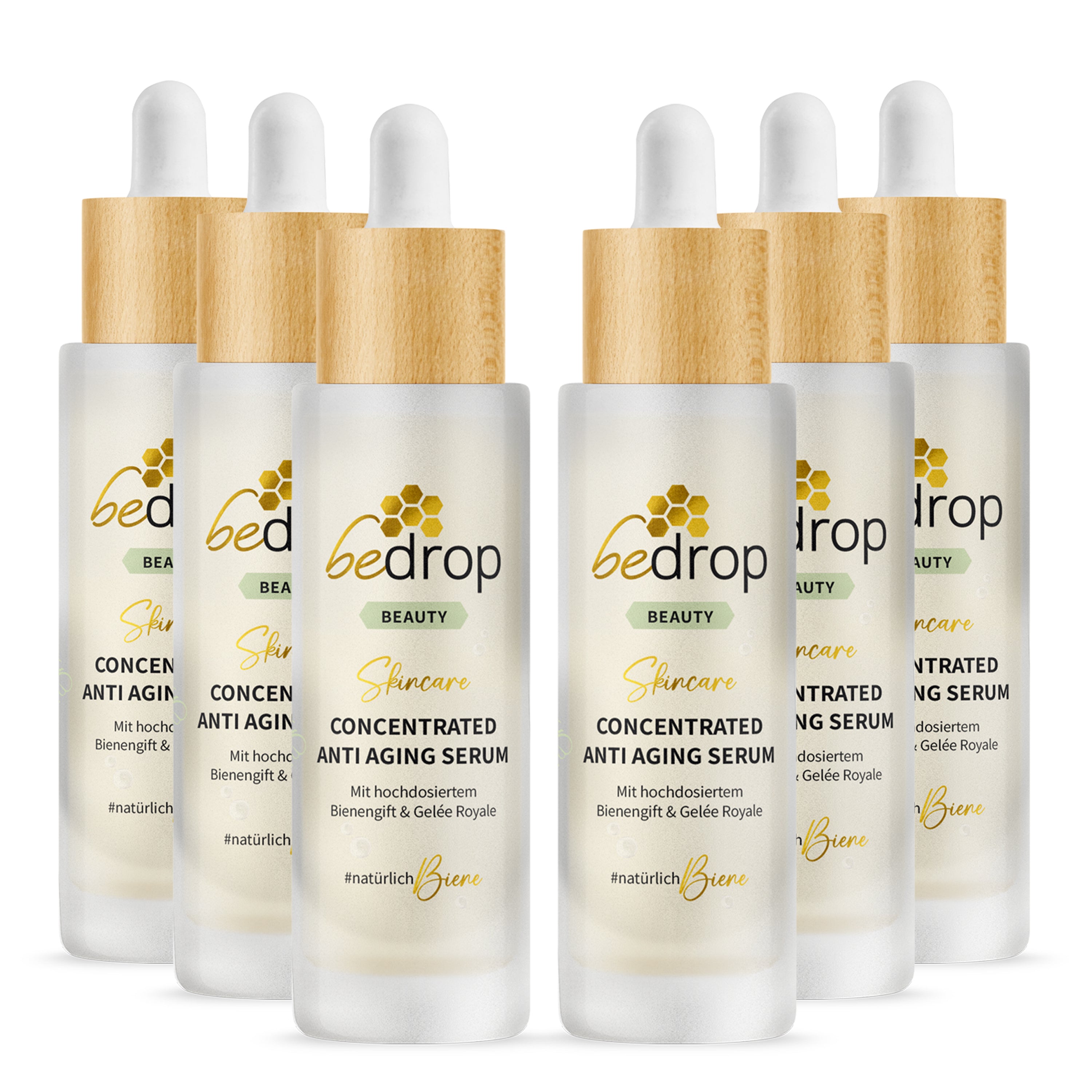 Vorteilsset: 6x CONCENTRATED ANTI AGING SERUM / Gesichtsserum mit hochdosiertem Bienengift & Gelée Royale - 30ml