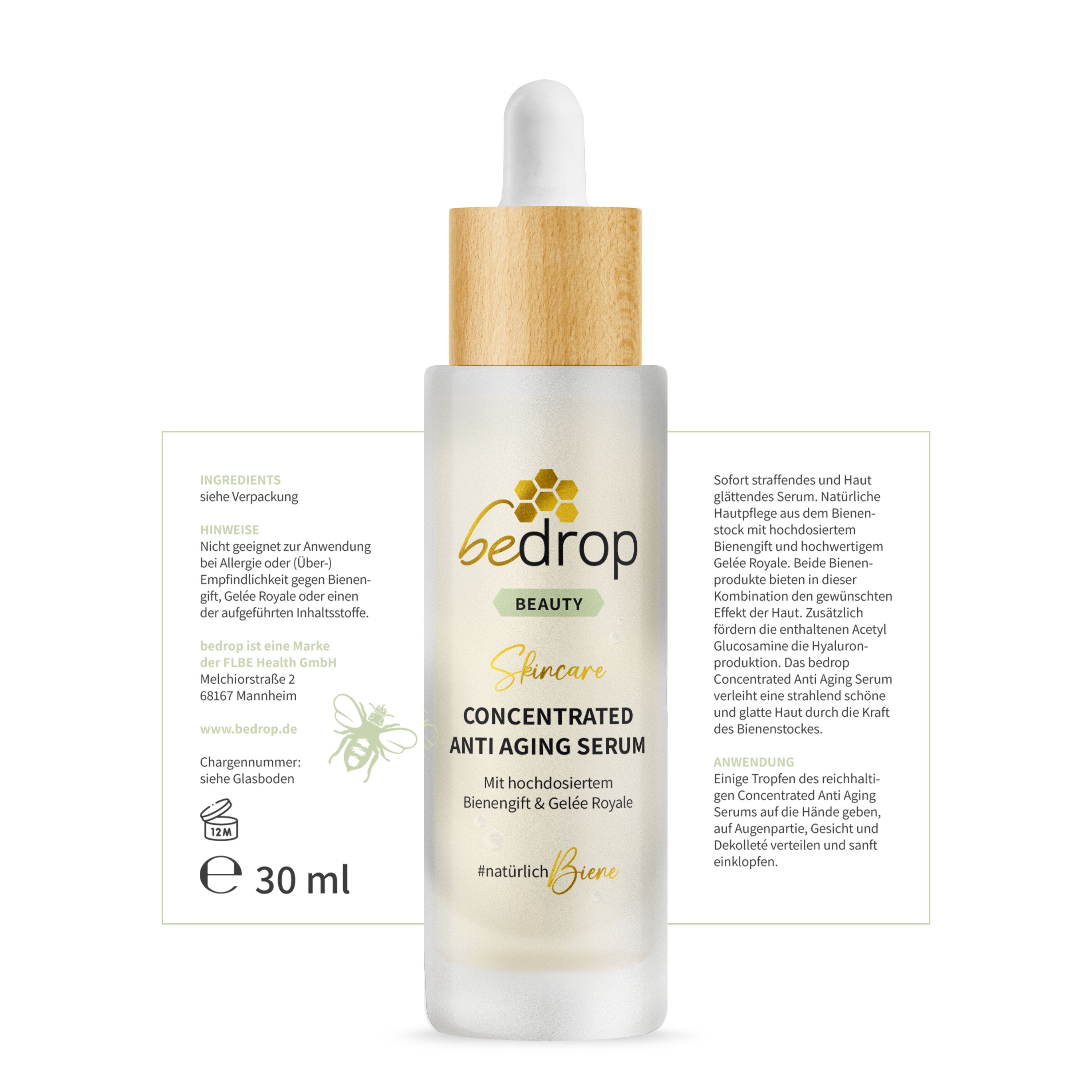 CONCENTRATED ANTI AGING SERUM / Gesichtsserum mit hochdosiertem Bienengift & Gelée Royale - 30ml