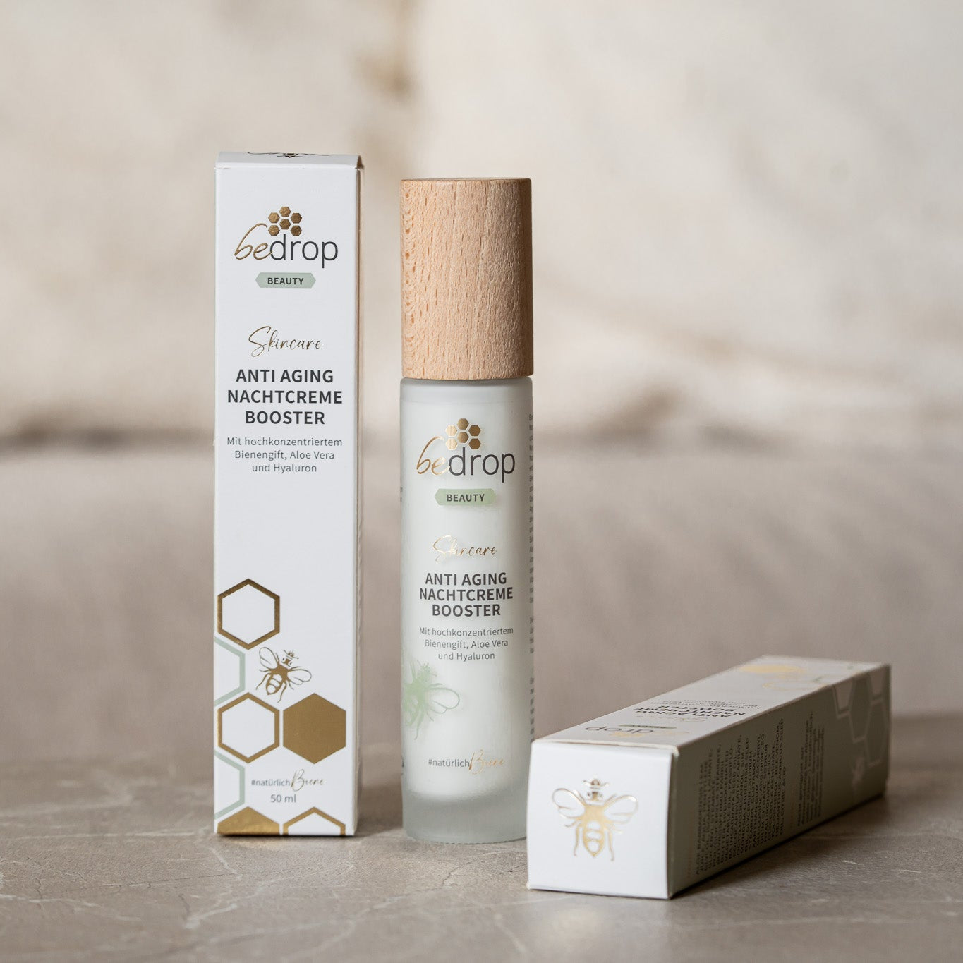Vorteilsset: 3x ANTI AGING NACHTCREME BOOSTER / regenerierende Nachtpflege mit Bienengift, Aloe Vera und Hyaluron - 50ml