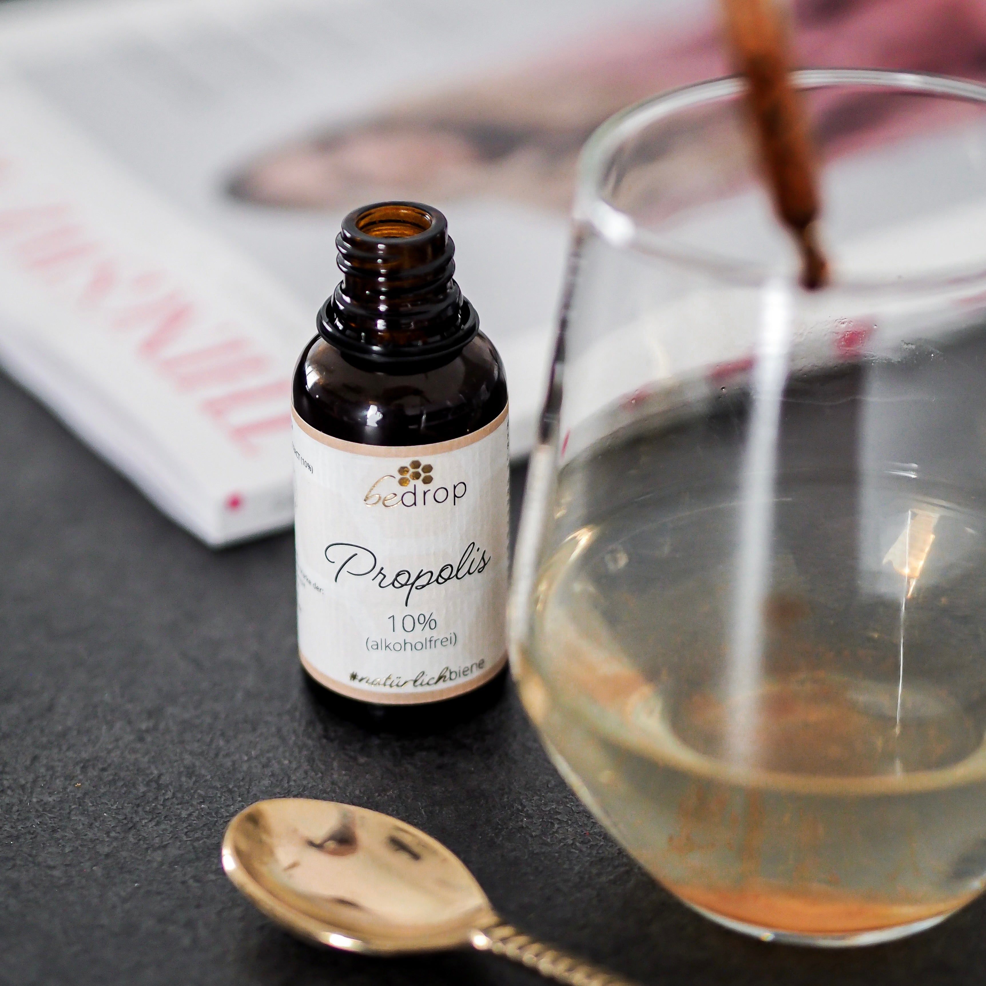 Bee’s Kindheitsset | Blütenpollenpulver, Propolis Tinktur alkoholfrei 10% und Manuka Honig