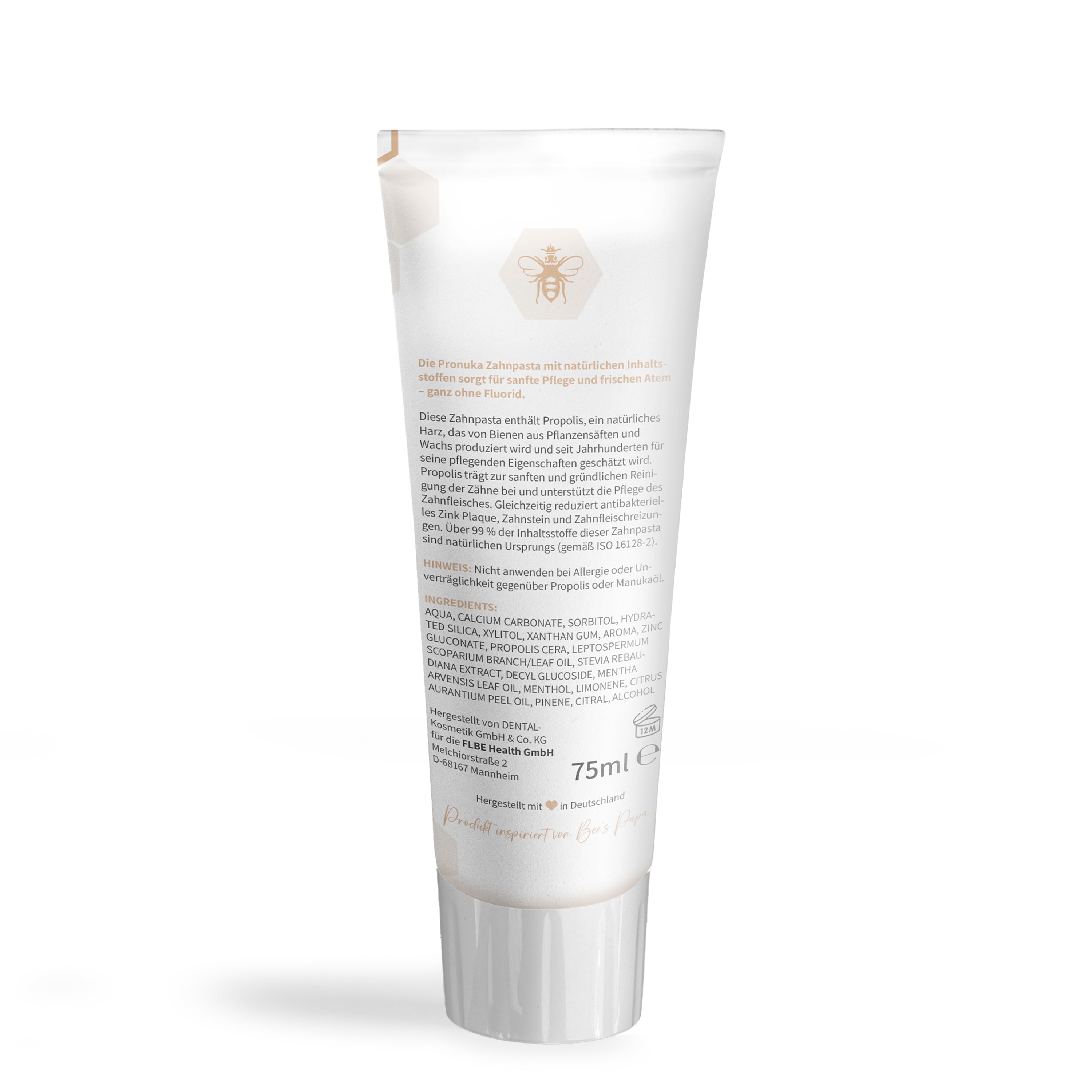 Vorteilsset: 6x Pronuka Zahnpasta / Zahncreme mit Propolis & Manuka-Öl, fluoridfrei & natürlich - 75ml